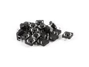 Unique Bargains 20 PCS 12mmx12mmx5mm 4 Pin Momentary Square Miniature Tact Switch Black