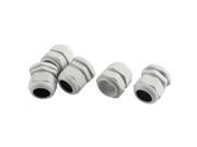 Unique Bargains PG29 Waterproof Cable Glands Nylon Fastener Connector White 5Pcs