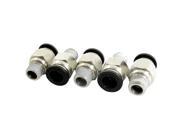 Pneumatic Fittings 8mm Tube to 1 8BSP Male Straight Connector Convertor 5 Pcs