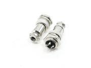 Unique Bargains Panel Mounting 16mm 4Pin Metal Aviation Connectors Plugs 2Pcs