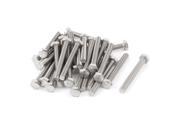 Unique Bargains 30 Pieces Stainless Steel 304 A2 70 Hex Cap Screw Bolt Full Thread 6x50mm