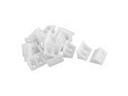 Unique Bargains Plastic 4 Holes Corner Brackets White 33mm x 27mm x 15mm 20 Pcs