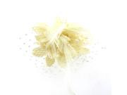 Unique Bargains Unique Bargains Wedding Dotted Mesh Feather Corsage Brooch Pin Hair Clip Light Yellow