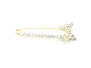 Unique Bargains Wedding Party Faceted Rhinestone Bowknot Decor Loops Craft Safety Pin Brooch