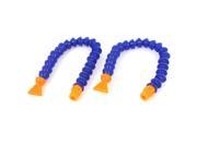 2Pcs Thread Triangle Nozzle Flexible Oil Coolant Pipe 28cm Length Orange Blue