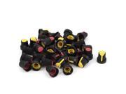 Unique Bargains 40 Pcs Red Yellow Potentiometer Rotary Control Knobs Caps for 6mm Dia Shaft