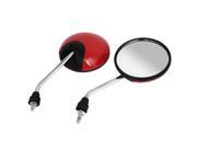 Unique Bargains Pair Black Red Round Shaped Motorcycle Rear View Blind Spot Backup Mirror
