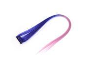 Unique Bargains Costume Play Purple Pink Straight Hair Clip Wig Hairpiece for Ladies 47cm