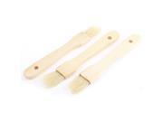 Picnic Cooking Barbecue BBQ Baking Pastry Wooden Grip Brush 3 Pcs