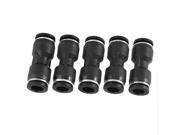 Unique Bargains 5 Pcs Black Straight Pipe One Touch Fittings Connector