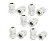 10 Pcs White Plastic PG9 16mm Thread Dia Locknut Stuffing Cable Glands Joints