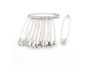 Unique Bargains 45mm x 9mm Silver Tone Metal Clothing Trimming Fastening Safety Pins 10Pcs
