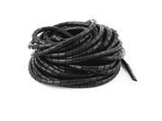Unique Bargains 13M Length Tube Computer Manage Cord Cable Wire Spiral Wrap Black 8mm Diameter