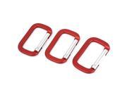 Outdoor Climbing Fishing Spring Loaded Carabiners Clips Hooks Red 5cm Long 3PCS