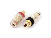 2pcs Gold Plated Amplifier Speaker 5mm Cable Hole Dia Terminal Binding Post