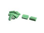 Unique Bargains 5 Pcs 3.96mm 14 26AWG 7Pin Angled Pluggable Type PCB Screw Terminal Block
