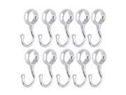 Unique Bargains 10pcs Wardrobe Bathroom 22mm Dia Tube Rod Clothes Coat Hooks Hangers