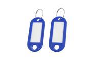 Unique Bargains 10pcs Portable Blue Plastic Key Name Notes Tags ID Labels w Split Keychain