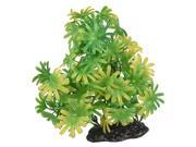 Black Base Green Yellow Chrysanthemum Style Plastic Leaf Decor for Fishtank