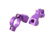 Unique Bargains 2 Pcs Purple 10mm Thread Motorbike Handle Bar Mirror Mount Holder Aluminum Clamp