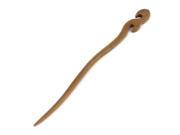 Unique Bargains Lady Hairstyle Wood Flower Swirl Design Hair Pin Hairstick Brown