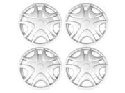 4 Pcs 10 Spoke Silver Tone Plastic Wheel Cover Ornament for Auto Cars