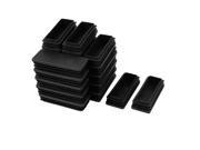 40mm x 100mm Plastic Rectangle Caps Tube Pipe Inserts End Blanking Black 24Pcs