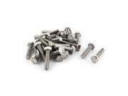 Unique Bargains 30Pcs 6mm Dia x 25mm Long Full Thread Hex Hexgon Cap Srews Fasteners