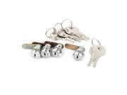 Round Knob 11mm Dia Thread Security Cam Locking Lock 4pcs Silver Tone w Keys