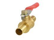 Unique Bargains Full Port 10mm Hose Tail 2 way Red Lever Handle Ball Valve Water Conduit