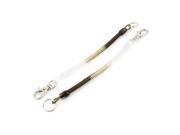 Unique Bargains 2Pcs Lobster Clasp Elastic Plastic Ring Spring Coil Keychain Black White Clear