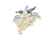 Glittery Rhinestone Grape Bunch Steel Blue Brooch Breastpin