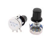 2PCS WH5 1A 4.7K ohm Linear Taper Rotary Carbon Potentiometer w Knob on