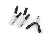 3Pcs Battery Clip Alligator Insulated Test Clamps 55mm 15A Black