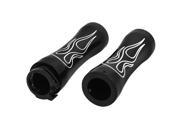 Unique Bargains Motorcycle Black Aluminum Fire Pattern Handlebar Wrap Handgrip Cover Pair