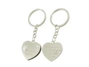 Unique Bargains Couple Rhinestone Heart Shape Pendant Metal Key Ring Keychain