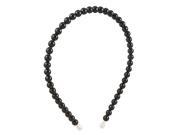 Unique Bargains Black Plastic Pearls Design Hair Hoop Jewelry for Ladies