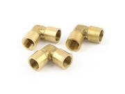 Unique Bargains 3PCS 1 8PT Female to Female 90 Degree Brass Elbow Fitting Pipe Connector