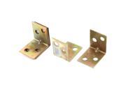 21mmx21mmx16mm Shelf Door 90 Degree 4Hole Corner Angle Brackets Brass Tone 6Pcs