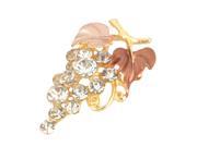 Unique Bargains Salmon Pink Shiny Rhinestone Metal Flowers Bunch Breastpin Brooch for Ladies