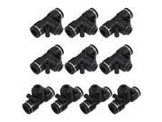 Unique Bargains Unique Bargains 10 x Air Pneumatic 3 Ways 10mm to 6mm T Shaped Quick Joint Push In Fittings