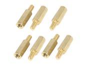 Unique Bargains Female to Male Threaded Brass Hex Standoff Spacer Screw M3 x 12 6mm 7 Pcs