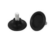 2 Pcs Metal Threaded Rod Round Plastic Base Leveling Feet Foot 10x45x35mm