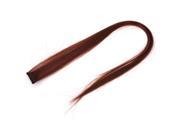 Unique Bargains Fashion Costume Party 54cm Long Brown Straight Clip On Hair Wig for Women