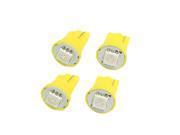 Unique Bargains 4 x Car Vehicle T10 Yellow 5050 SMD LED Instrument Board Wedge Lamp DC 12V