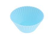 Silicone 3cm Depth Rounded Cupcake Baking Muffin Cup Blue