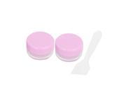 Unique Bargains 2 Pieces Pink Clear Screw Up Liquid Moisturizer Cosmetic Jar Pot w Spoon