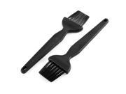 2 Pcs Plastic Flat Handle Anti Static Cleaning Brush Black