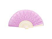 Unique Bargains Wavy Brim Chinese Japanese Tradition Folding Hand Fan Pink