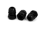 PG13.5 5 11mm Cable Glands Cord Fixing Connect Connector Adapter 3pcs Black